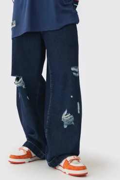 boohooMAN Baggy Fit Rigid Ripped Jeans | UK| Trousers|Jeans