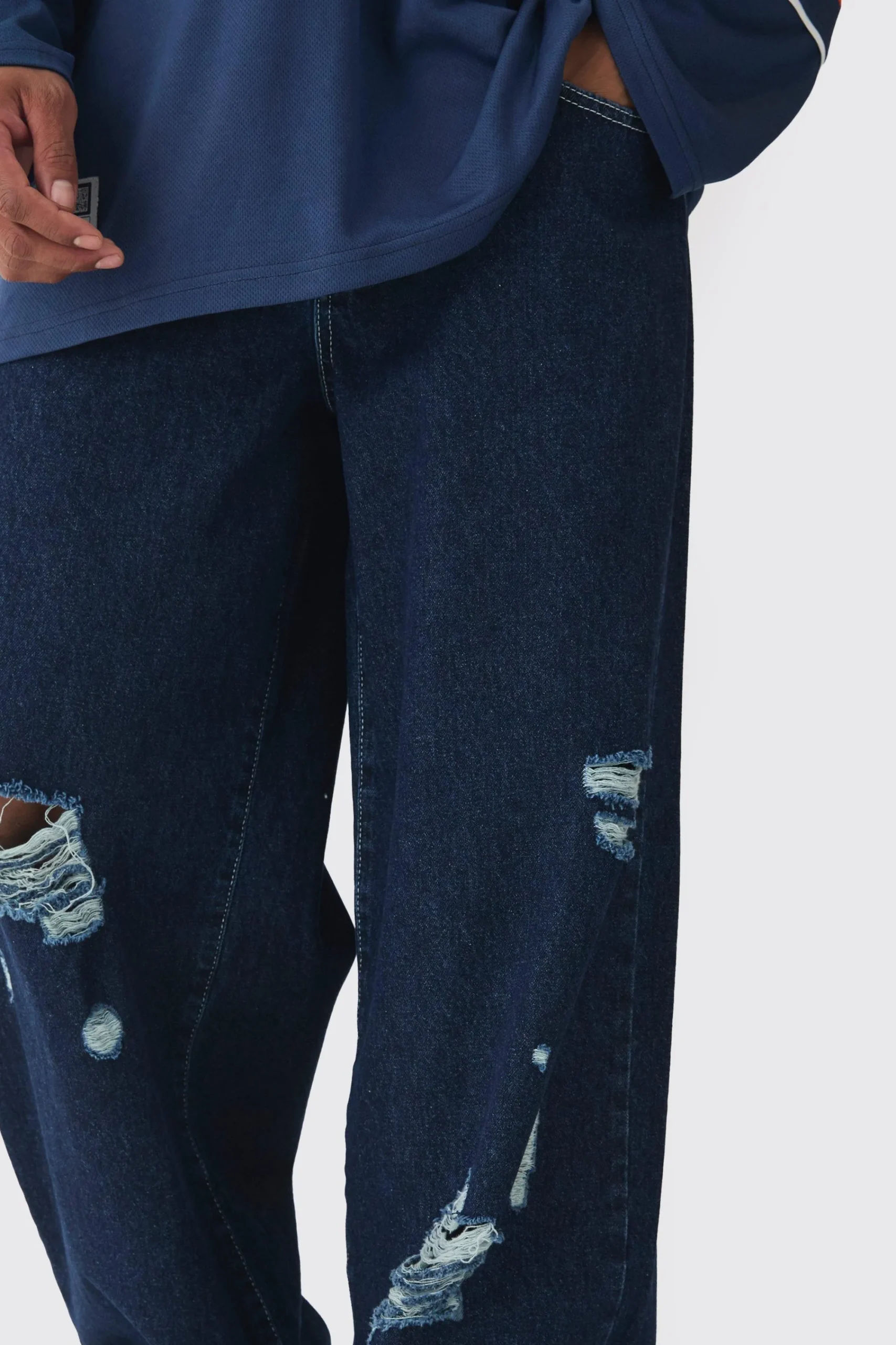 boohooMAN Baggy Fit Rigid Ripped Jeans | UK| Trousers|Jeans