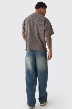boohooMAN Baggy Fit Rigid Large Distressed Star Jeans | UK| Trousers|Jeans