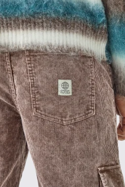 boohooMAN Baggy Multi Pocket Acid Wash Cord Trouser In | UK| Trousers