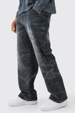 boohooMAN Baggy Rigid Carpenter Crinkle Denim Jeans In | UK| Trousers|Jeans