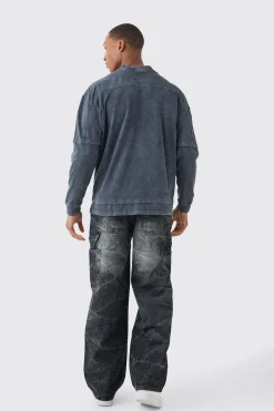 boohooMAN Baggy Rigid Carpenter Crinkle Denim Jeans In | UK| Trousers|Jeans
