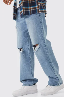 boohooMAN Baggy Rigid Distressed Jeans | UK| Trousers|Jeans