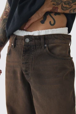 boohooMAN Baggy Rigid Double Waistband Denim Jeans In | UK| Trousers|Jeans