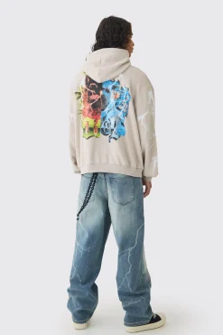 boohooMAN Baggy Rigid Laser Print Lightning Jeans | UK| Trousers|Jeans