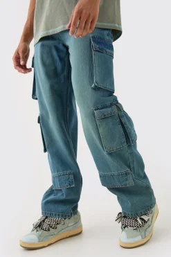boohooMAN Baggy Rigid Multi Cargo Pocket Jeans In | UK| Trousers|Jeans
