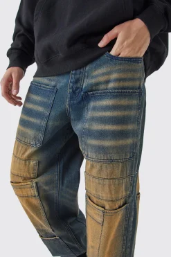 boohooMAN Baggy Rigid Overdyed Multi Pocket Cargo Jeans | UK| Trousers|Jeans