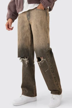 boohooMAN Baggy Rigid Ripped Knee Jeans In | UK| Trousers|Jeans