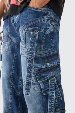 boohooMAN Baggy Rigid Strap And Buckle Detail Jeans In | UK| Trousers|Jeans