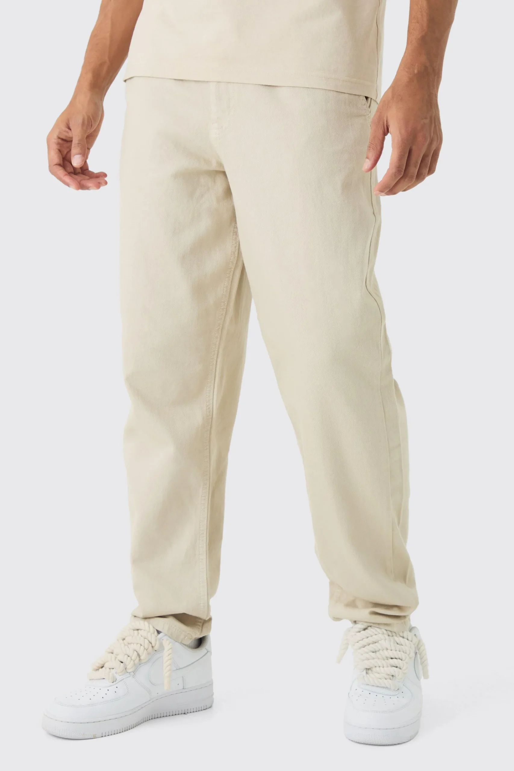 boohooMAN Baggy Tapered Chinos In | UK| Trousers