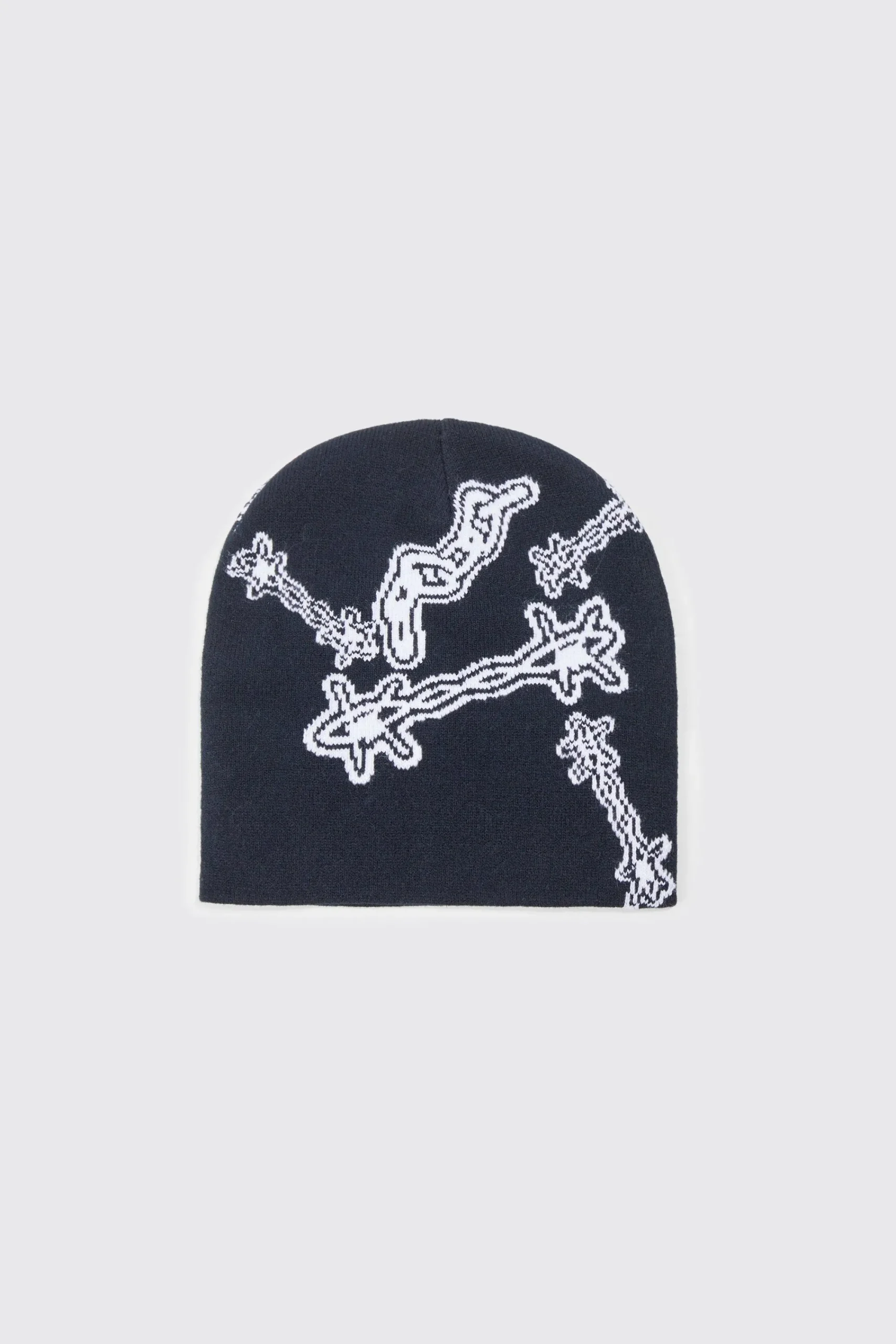 boohooMAN Barbed Wire Jacquard Beanie | UK| Hats & Caps
