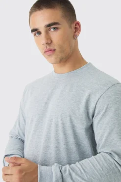 Basic Crew Neck Long Sleeve T-shirt | UK^boohooMAN