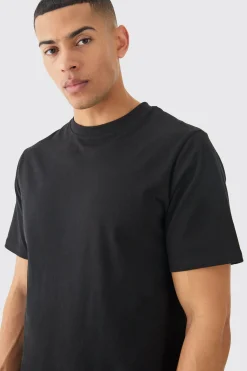 Basic Longline Crew Neck T-shirt | UK^boohooMAN Online