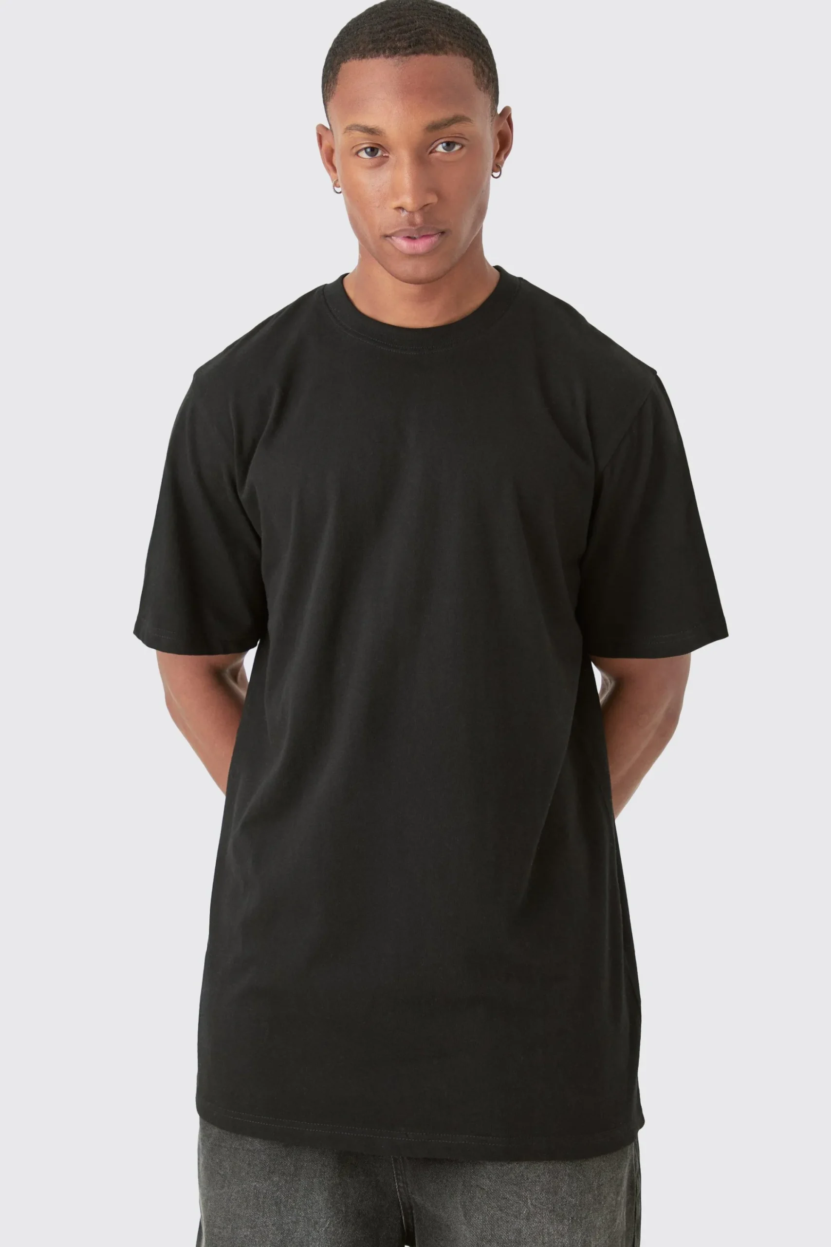 Basic Longline Crew Neck T-shirt | UK^boohooMAN Discount