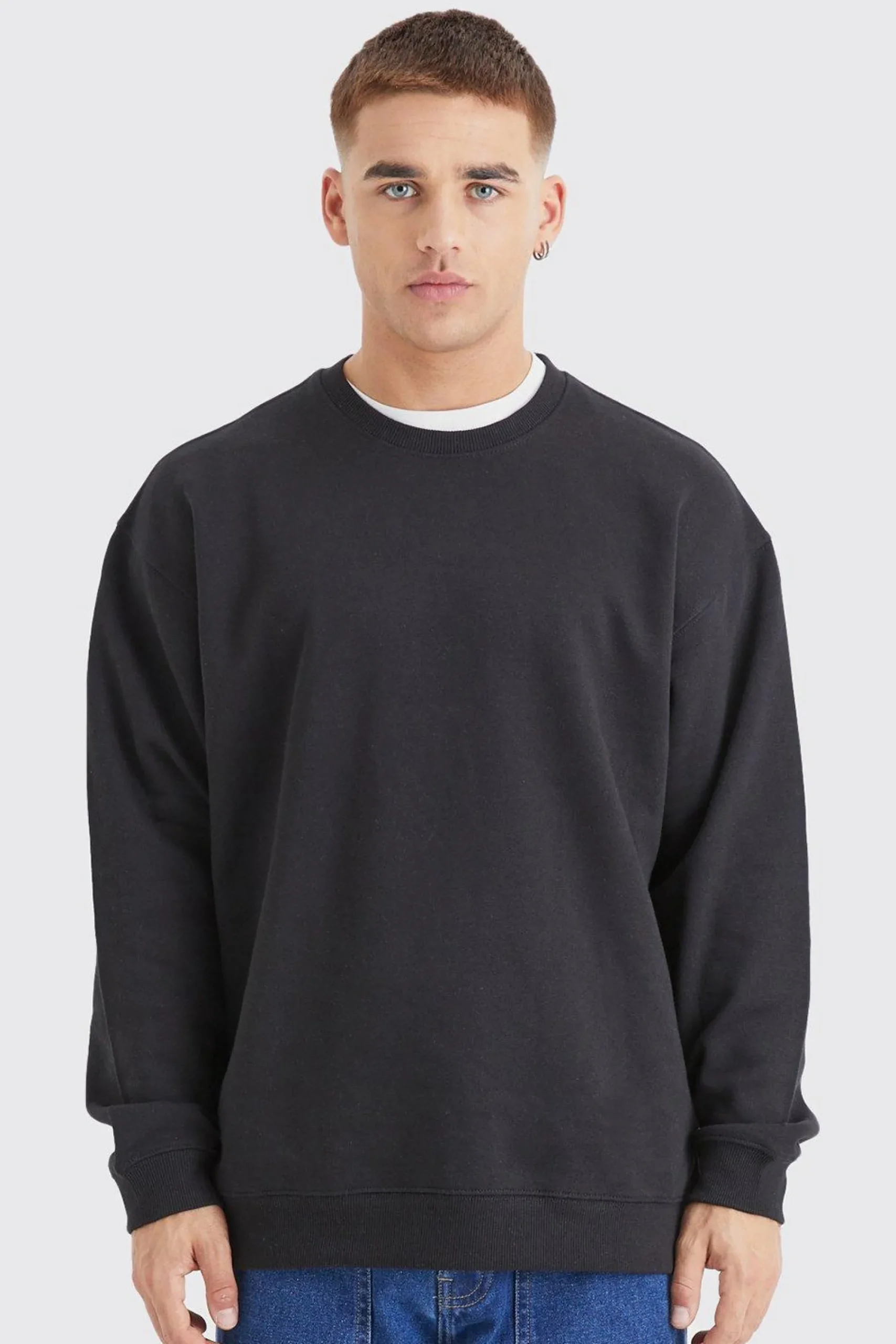boohooMAN Basic Oversized Crew Neck Sweatshirt | UK| Hoodies & Sweatshirts