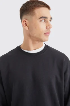 boohooMAN Basic Oversized Crew Neck Sweatshirt | UK| Hoodies & Sweatshirts