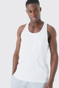 Basic Racer Back Vest | UK^boohooMAN Online