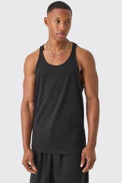Basic Racer Back Vest | UK^boohooMAN New