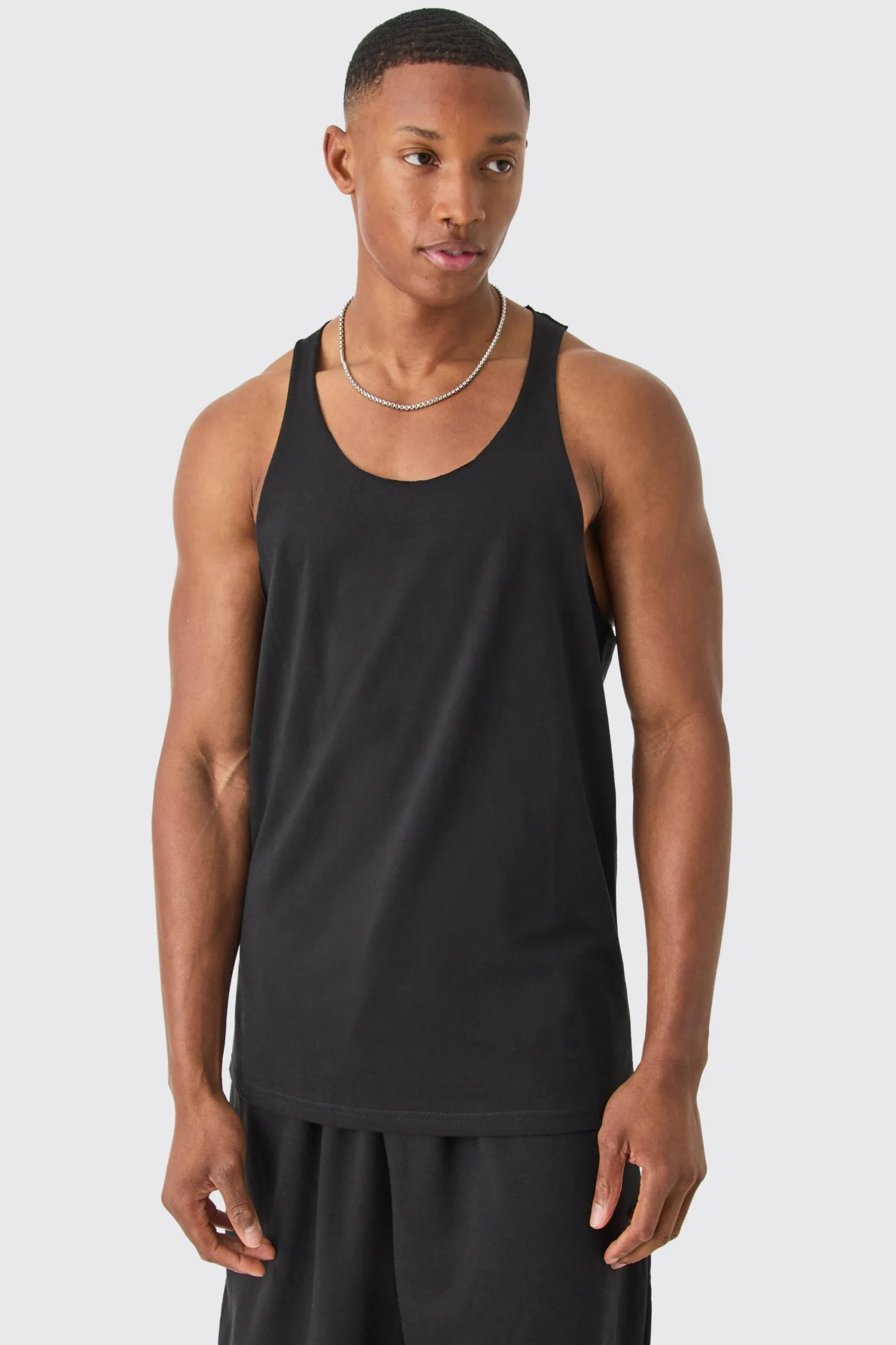 Basic Racer Back Vest | UK^boohooMAN New