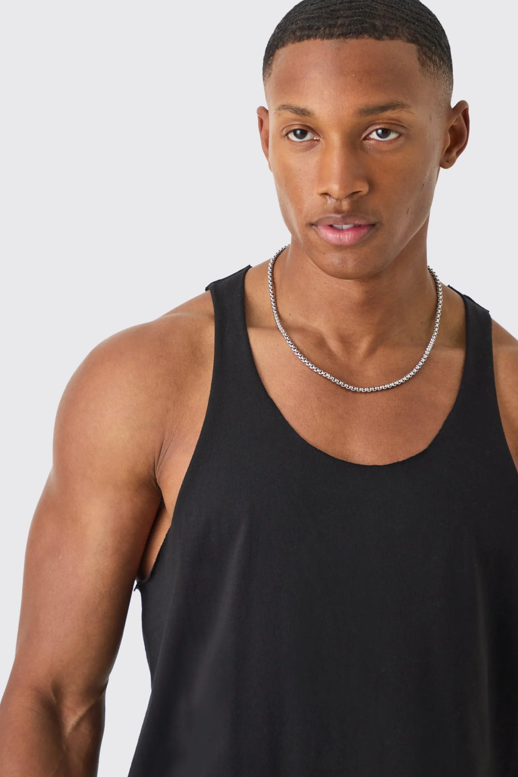Basic Racer Back Vest | UK^boohooMAN New