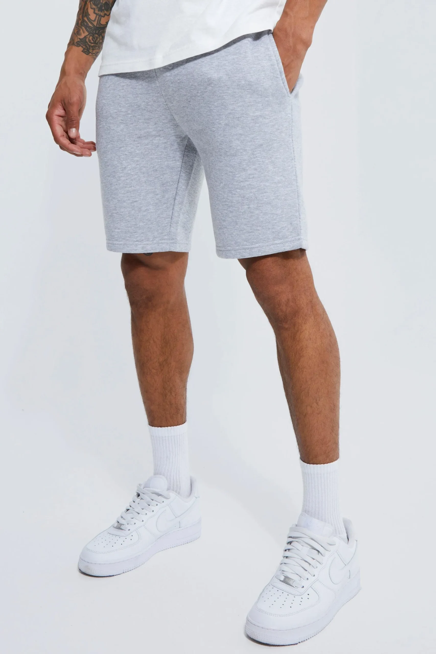 boohooMAN Basic Slim Fit Mid Length Jersey Short | UK| Shorts