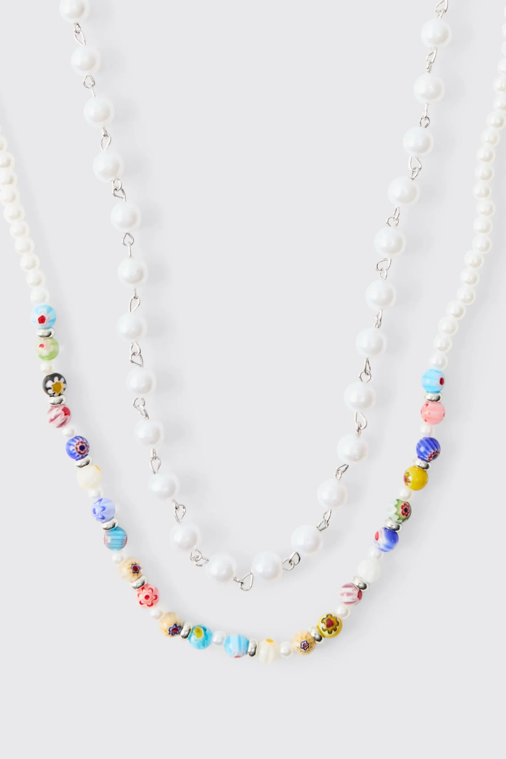 boohooMAN Bead Layer Chain Necklace | UK| Jewellery & Watches