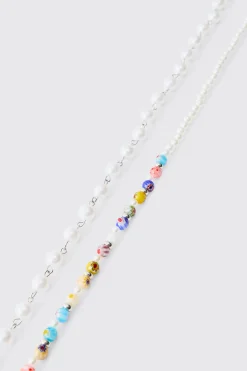 boohooMAN Bead Layer Chain Necklace | UK| Jewellery & Watches