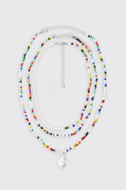 boohooMAN Bead Layer Necklace | UK| Jewellery & Watches