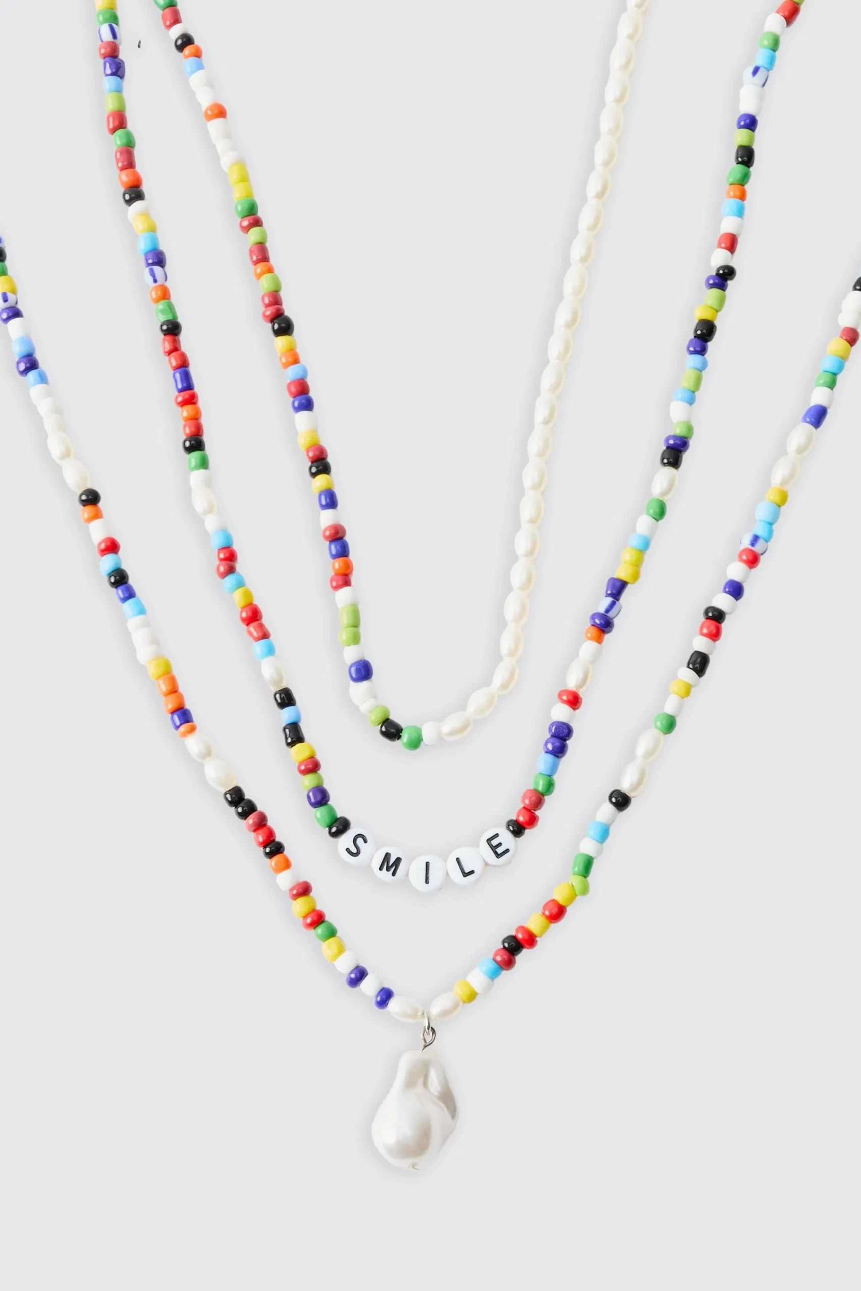 boohooMAN Bead Layer Necklace | UK| Jewellery & Watches