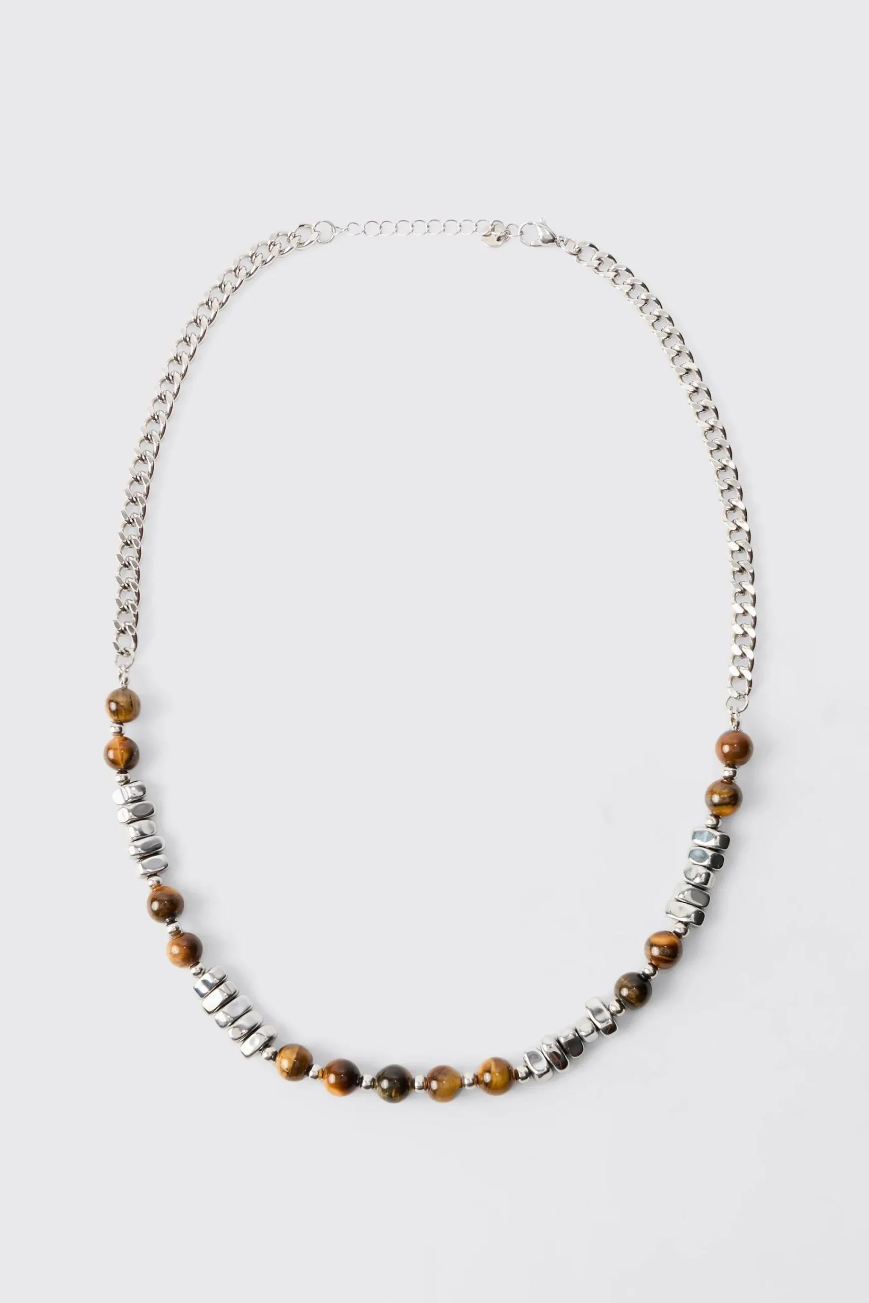 boohooMAN Beaded Metal Chain Necklace | UK| Jewellery & Watches