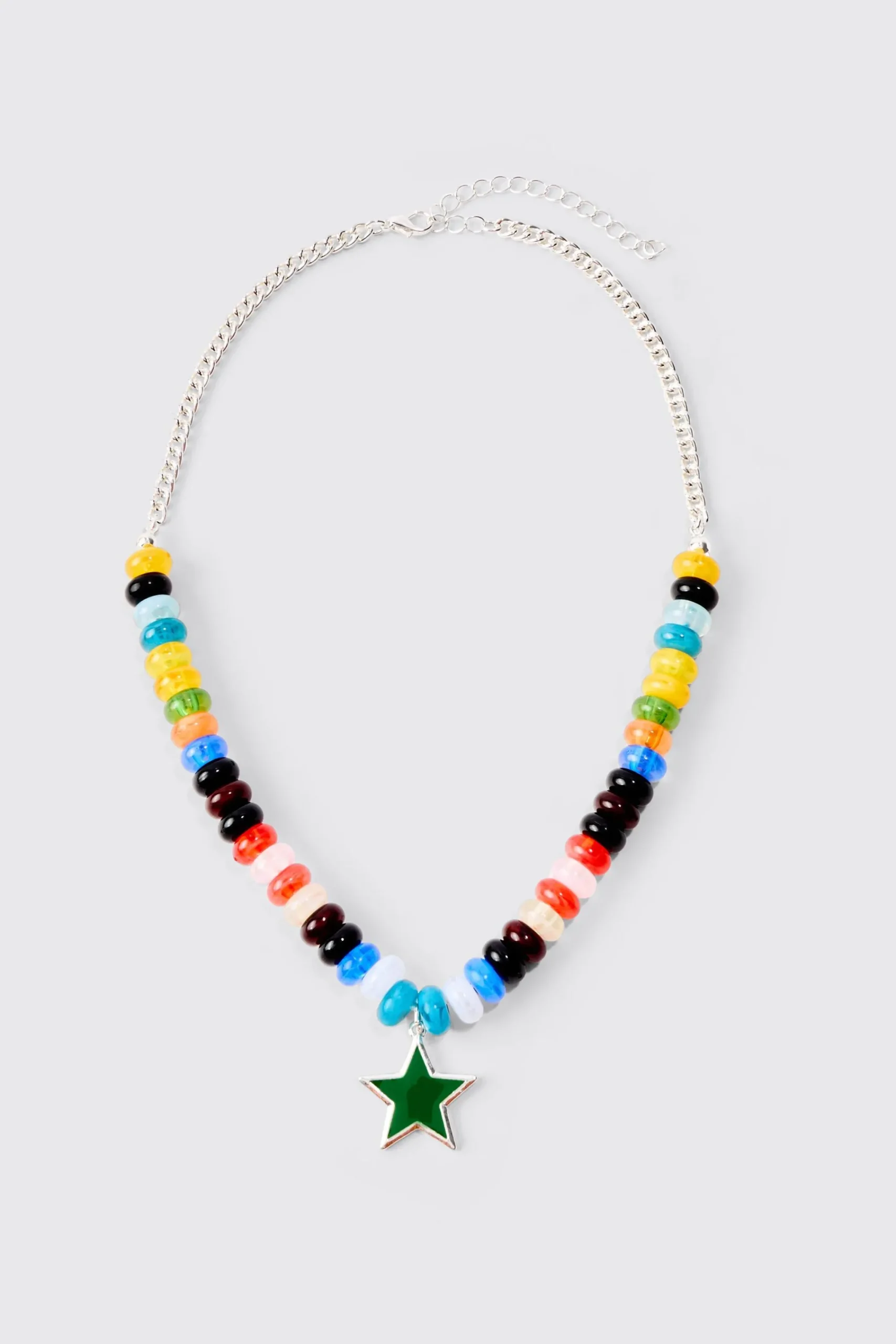 boohooMAN Beaded Star Necklace Chain In In | UK| Jewellery & Watches
