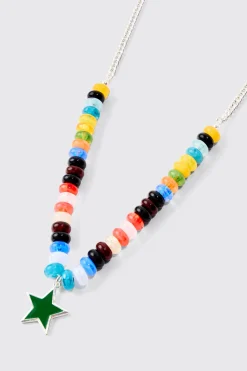 boohooMAN Beaded Star Necklace Chain In In | UK| Jewellery & Watches