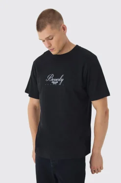 Beverly Hills Landscape Back Print T-Shirt | UK^boohooMAN