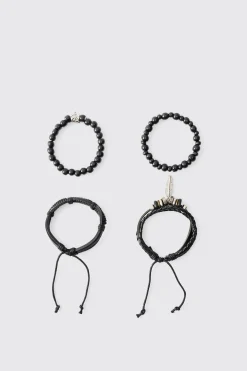 boohooMAN Mixed Bead Western Bracelets | UK| Jewellery & Watches