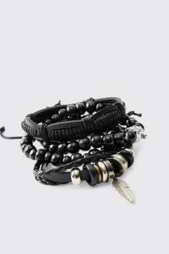 boohooMAN Mixed Bead Western Bracelets | UK| Jewellery & Watches