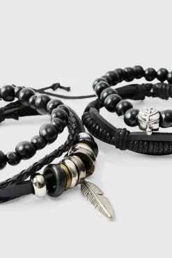 boohooMAN Mixed Bead Western Bracelets | UK| Jewellery & Watches
