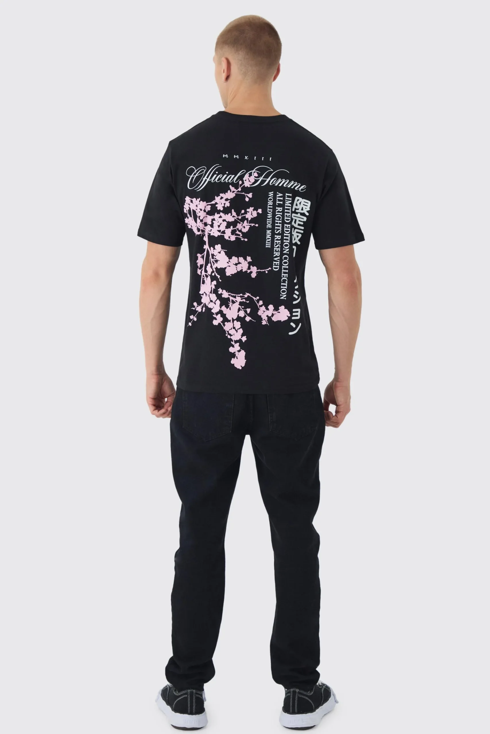 Blossom Back Printed T-Shirt | UK^boohooMAN Clearance