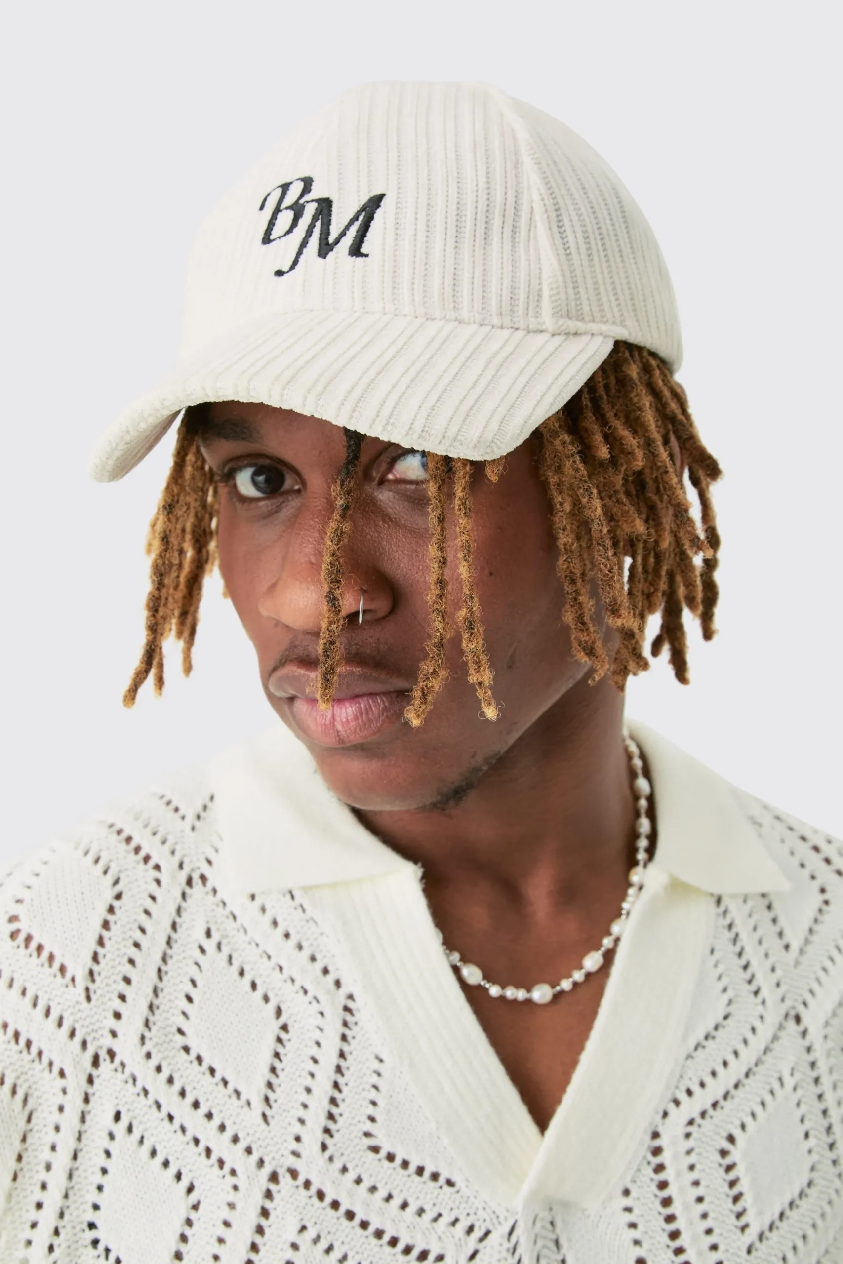 boohooMAN BM Embroidered Corduroy Cap In | UK| Hats & Caps