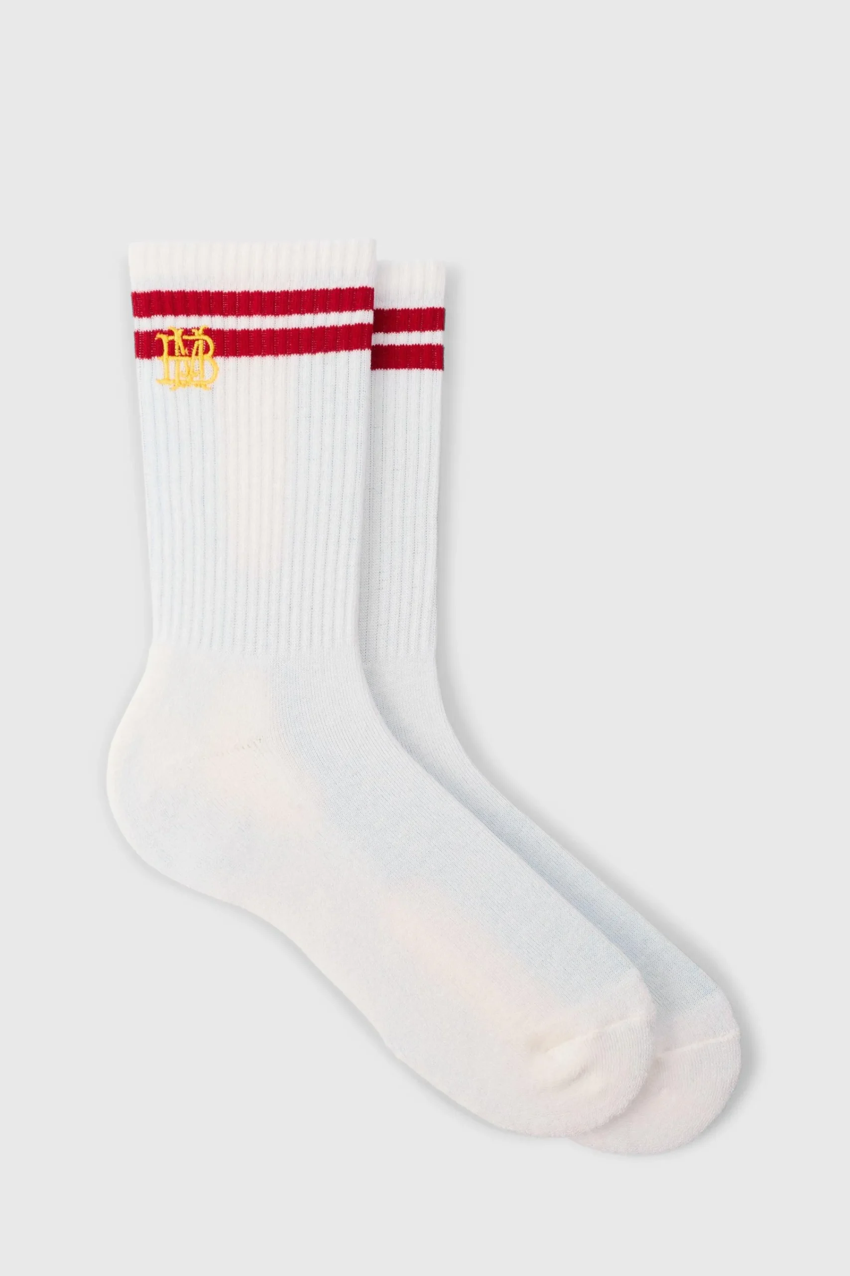 boohooMAN BM Embroidered Half Terry Stripe Socks In | UK| Underwear & Socks|Underwear & Socks