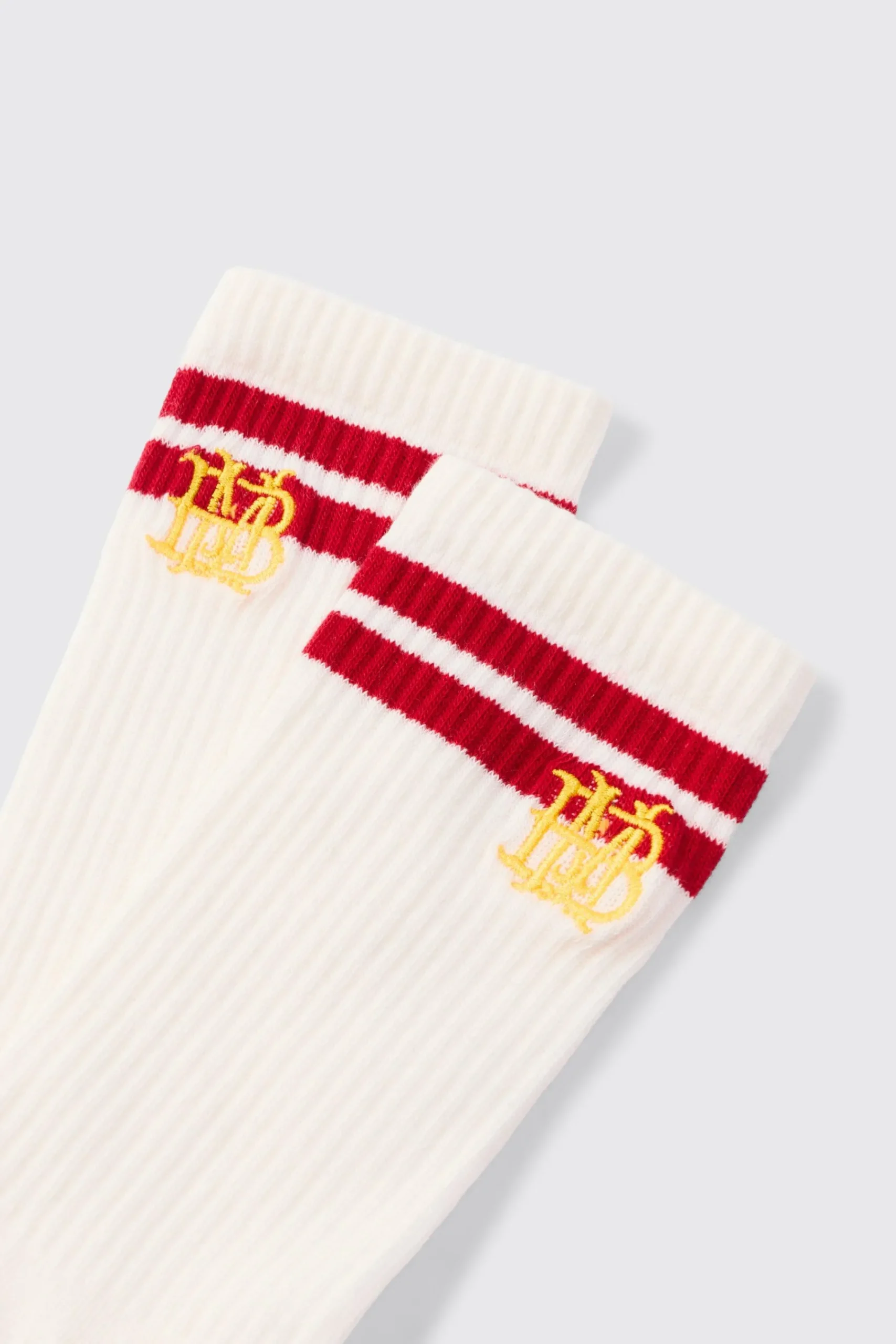 boohooMAN BM Embroidered Half Terry Stripe Socks In | UK| Underwear & Socks|Underwear & Socks