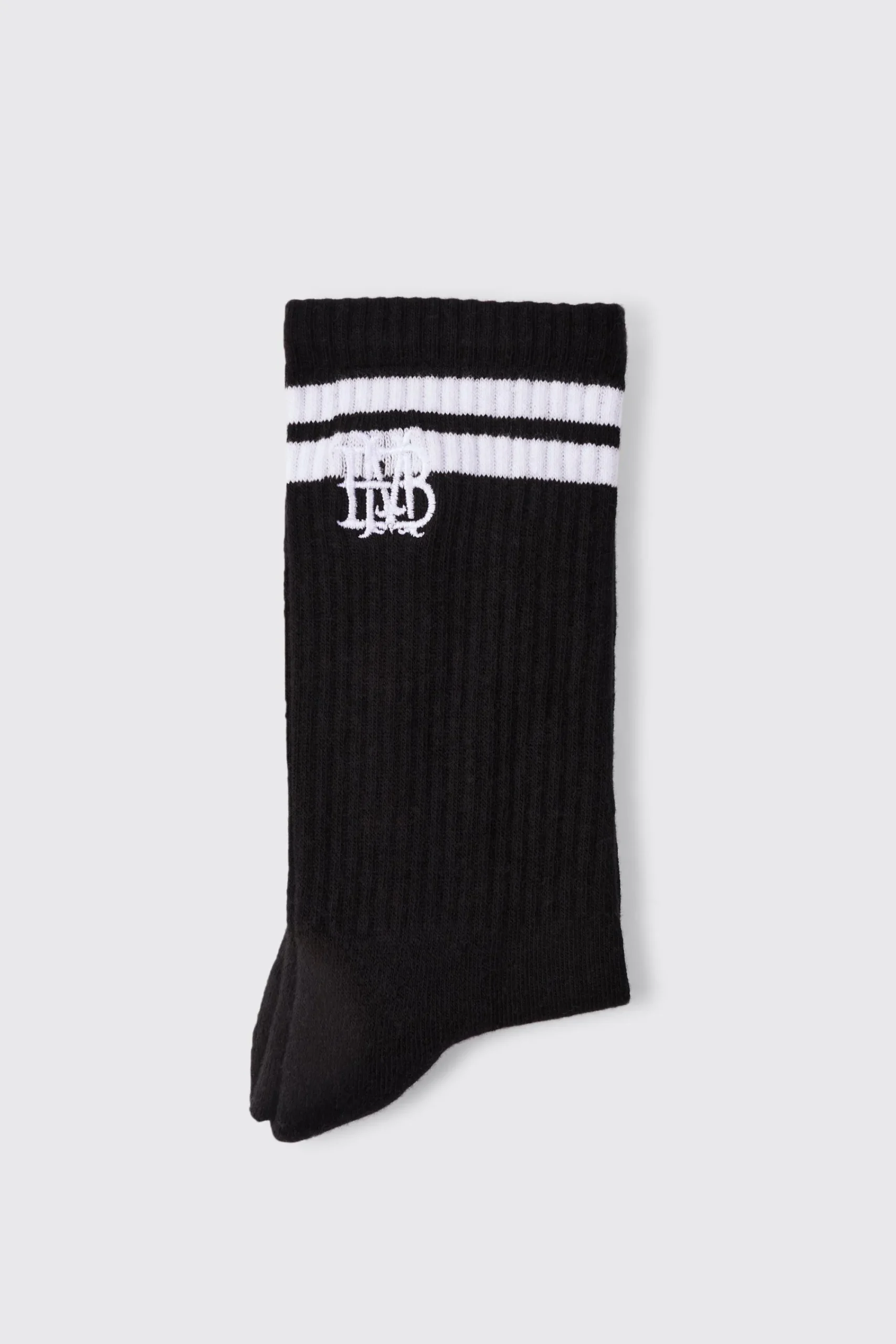 boohooMAN BM Embroidered Half Terry Stripe Socks In | UK| Underwear & Socks|Underwear & Socks
