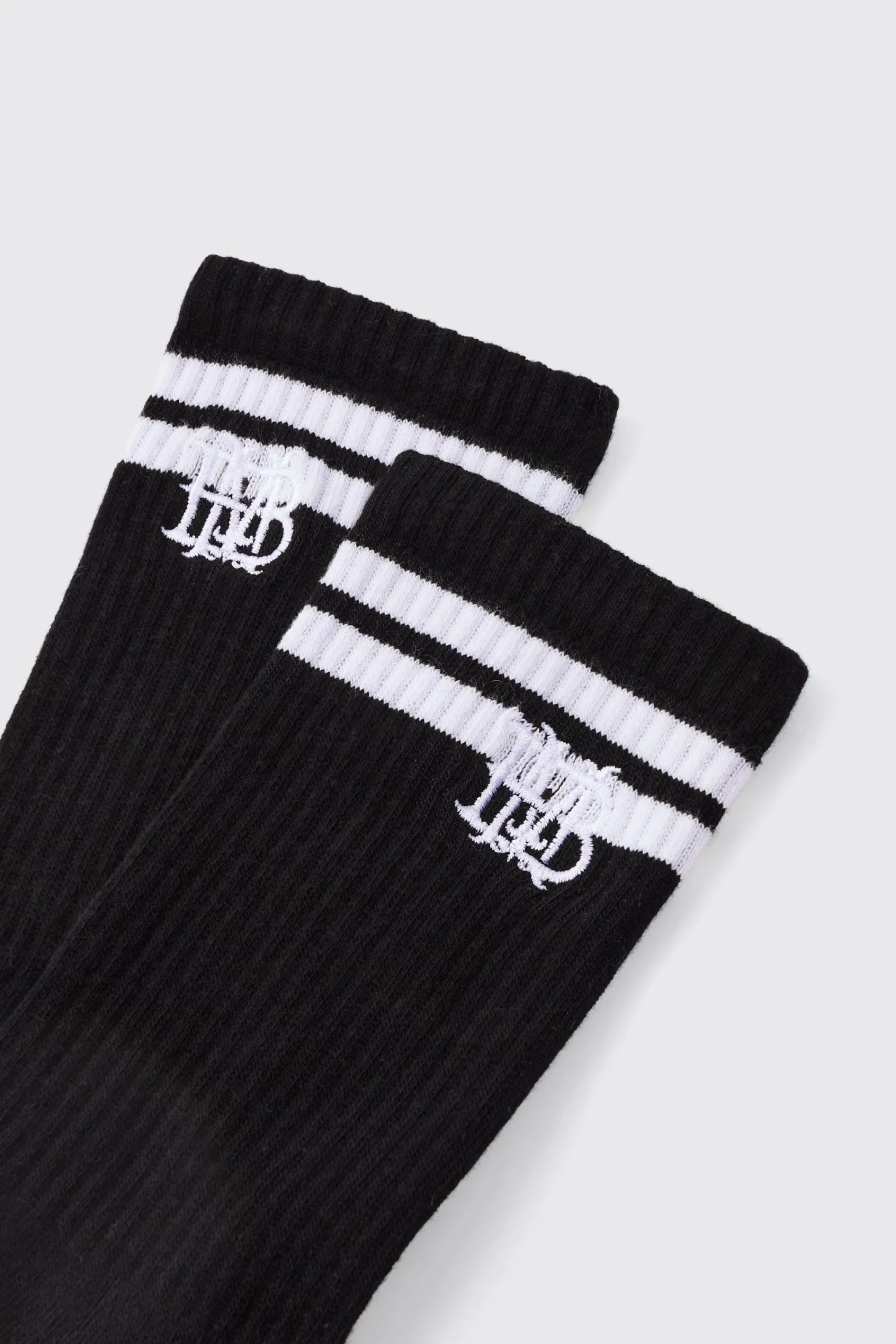boohooMAN BM Embroidered Half Terry Stripe Socks In | UK| Underwear & Socks|Underwear & Socks