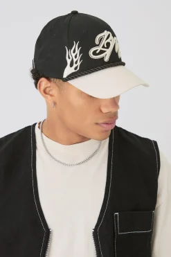 boohooMAN BM Flames Cap In | UK| Hats & Caps