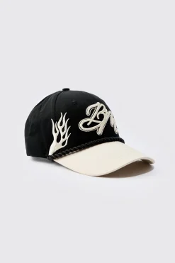 boohooMAN BM Flames Cap In | UK| Hats & Caps
