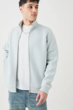 boohooMAN Bonded Scuba Funnel Neck Overshirt | UK| Shirts