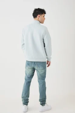 boohooMAN Bonded Scuba Funnel Neck Overshirt | UK| Shirts