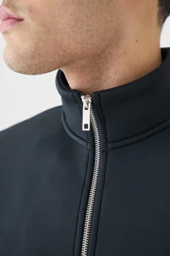 boohooMAN Bonded Scuba Funnel Neck Overshirt | UK| Shirts