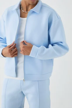 boohooMAN Bonded Scuba Harrington & Short Set | UK| Tracksuits