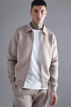 boohooMAN Bonded Scuba Harrington Jacket | UK| Coats & Jackets