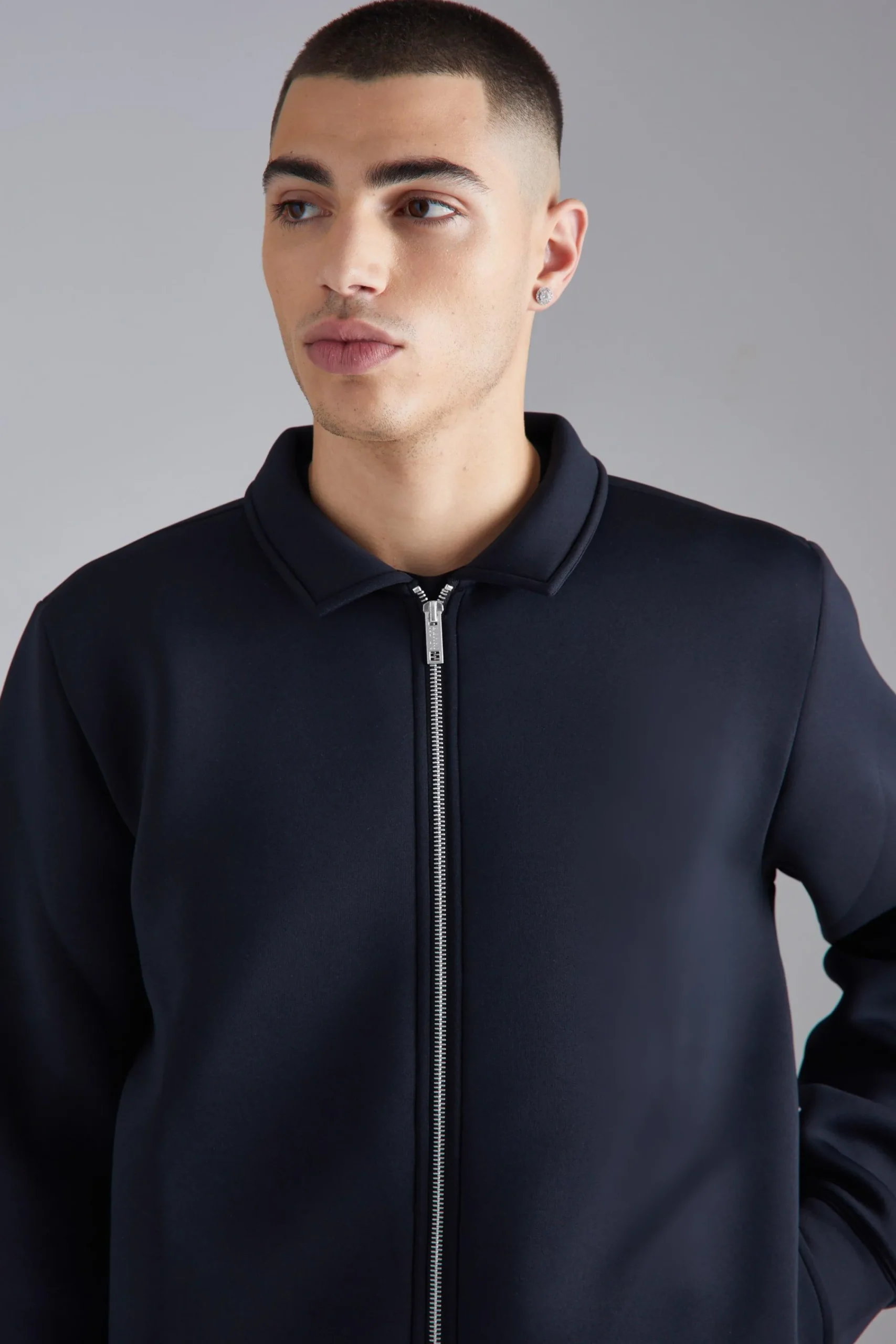 boohooMAN Bonded Scuba Harrington Jacket | UK| Coats & Jackets